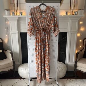 Baltic Born Floral Maxi Dress in Rust and White